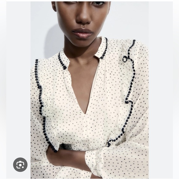 ZARA Dotted Mini Dress - Picture 5 of 10